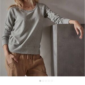 James Perse Vintage French Terry Sweatshirt in gray, size 2